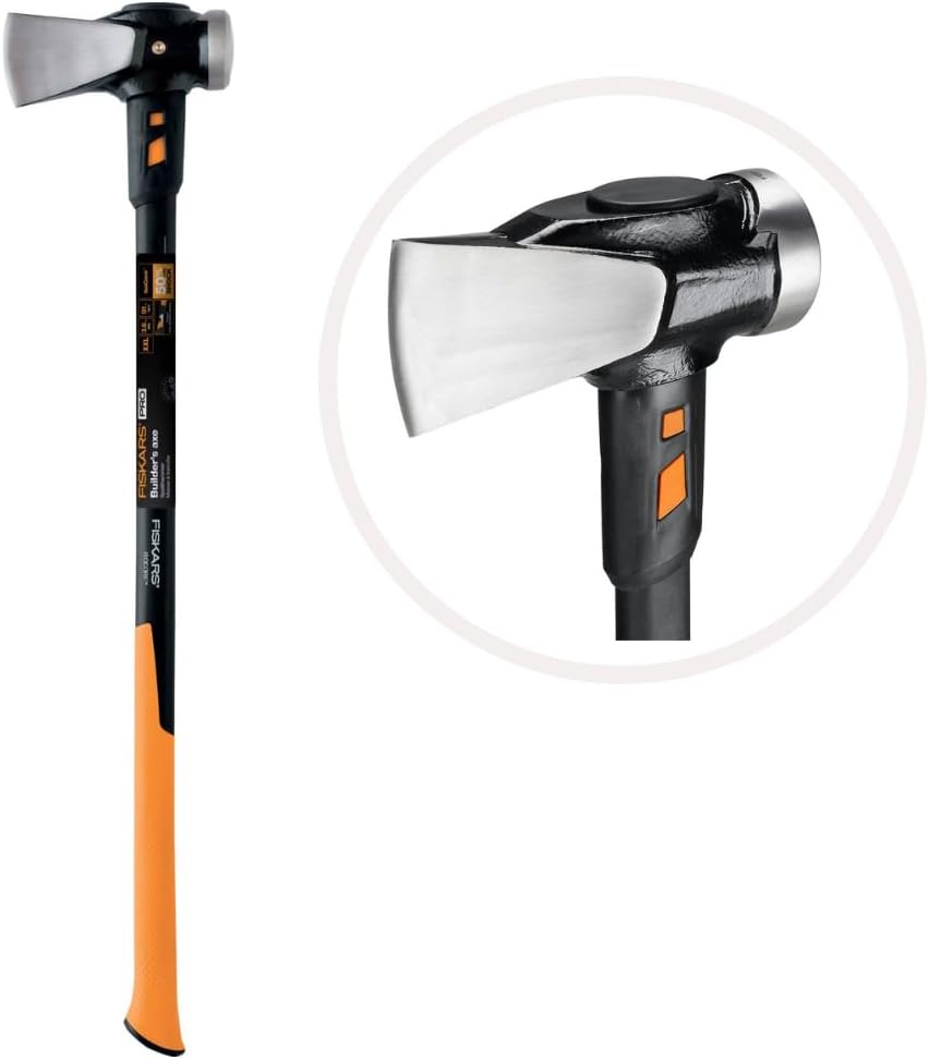 Fiskars 1020220 splitting axe IsoCore XXL to the columns of root pieces or to the driving of wedges, length: 92 cm, weight: 4.68 kg, black/orange - Image 2