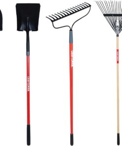 Craftsman New Homeowner Bundle: Round Point and Square Point Shovels, Bow and Leaf Rakes, Steel Head, Fiberglass or Wood Handles