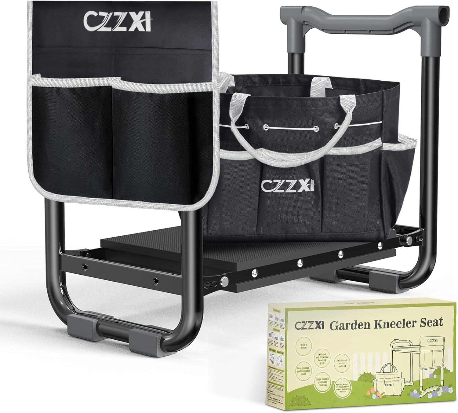 CZZXI Garden Kneeler and Seat, Wider and Thicker Kneeling Pad Heavy Duty Gardening Stool with Gardening Tool Pouch and Bag, Garden Bench/Chair Gifts for Women, Seniors - Image 2