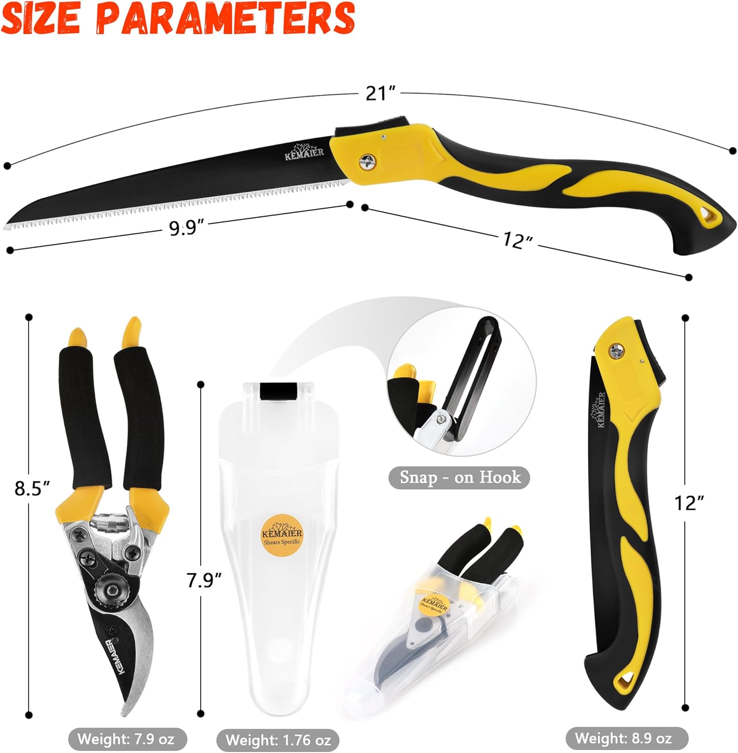 Kemaier 7 - Piece Gardening Tools Set, Stainless Steel Gardening Tools, Heavy - duty Hand Gardening Tools with a Toolbox, Suitable for Gardening Planting and Weeding, Gardening Gifts for Women and Men - Image 5