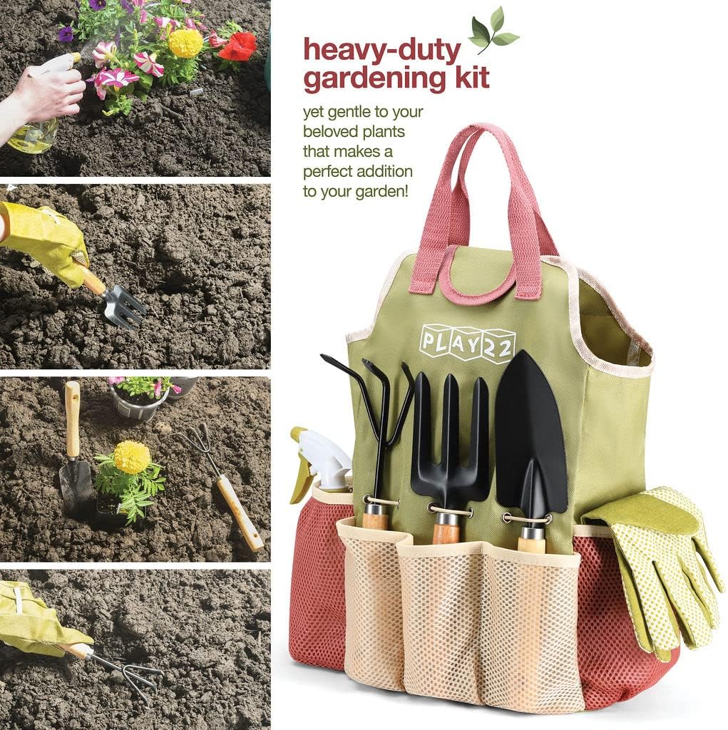 Gardening Tools Set of 10 - Complete Heavy Duty Garden Tools Set with Fashion Handbag - Durable Gardening Supplies Kit Ideal Garden Gifts for Women - Image 5