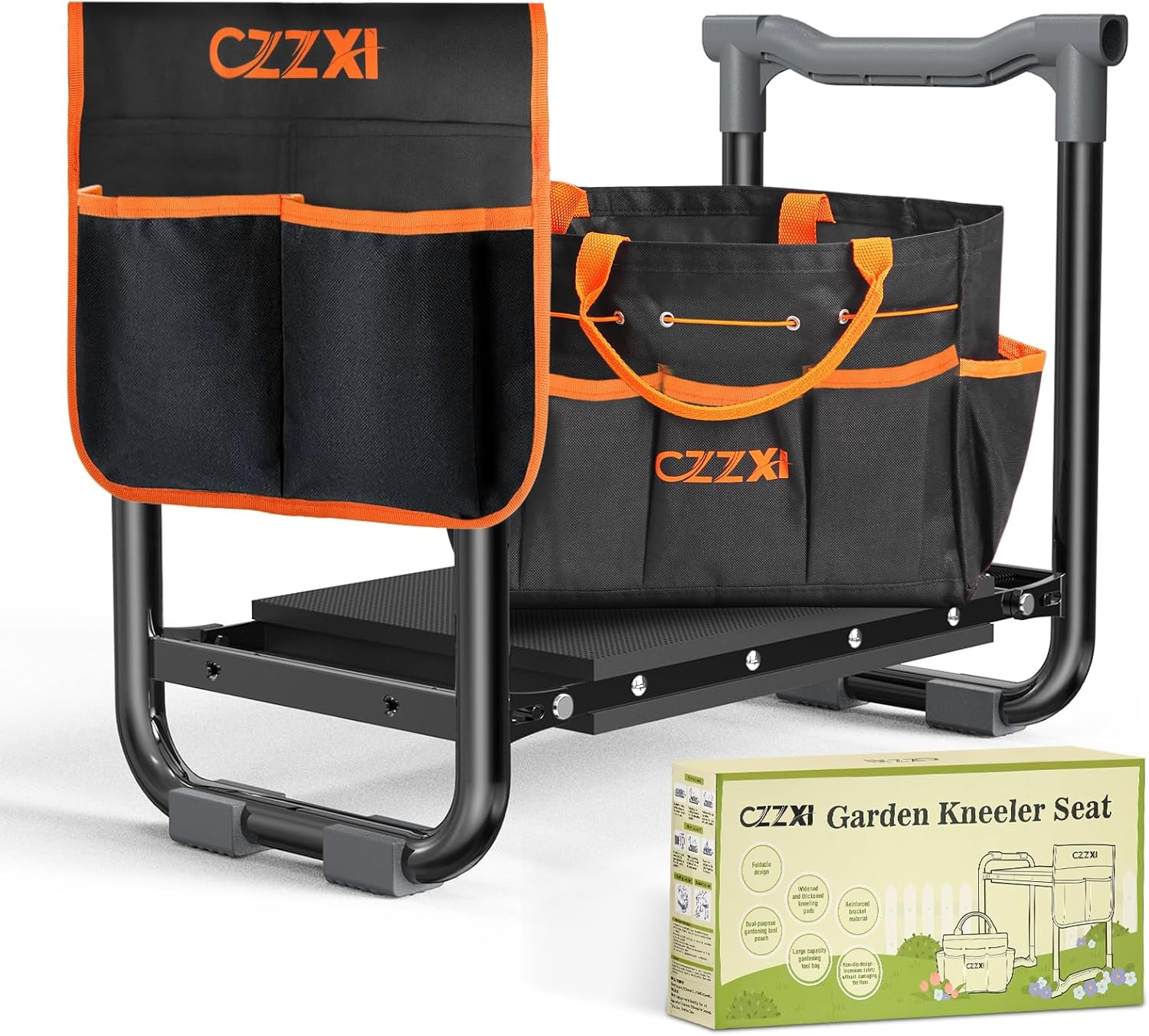 CZZXI Garden Kneeler and Seat, Wider and Thicker Kneeling Pad Heavy Duty Gardening Stool with Gardening Tool Pouch and Bag, Garden Bench/Chair Gifts for Women, Seniors