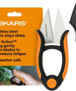 Fiskars Herb Garden Scissors, 5" Garden Shears, Handheld Herb Snips with Sheath and SoftGrip Handle, Dishwasher Safe