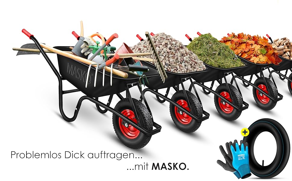 Schubkarre, Inkl. Ersatzschlauch, Schwarz