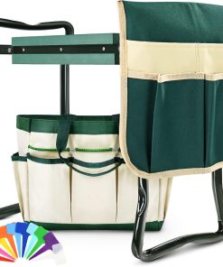 KVR Upgraded Garden Kneeler and Seat with Thicken & Widen Soft Kneeling Pad,Heavy Duty Foldable Gardener Stool with 2 Tool Pouches,Gardening Gifts for Women Mom Men Seniors¡­…