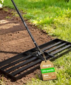 Lawn Leveling Rake 36X12 inch,78" Long Handle Level Rake ,Heavy Duty Yard Leveling Rakes Suit for Garden,Golf Lawn and Farm,Effort Saving Tool for Soil Grass Golf Field