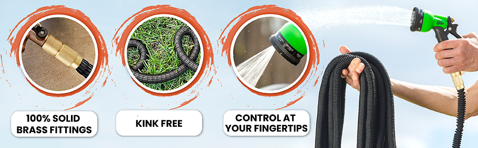 expandable lightweight garden hose water retractable flexi manguera jardin heavy duty outdoor black